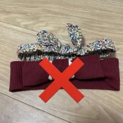 リボン　花柄　ヘアバンド