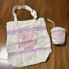 MILKFEDコラボ☆日清カップヌードル トートバッグ&ポーチセット☆未使用のサムネイル