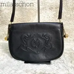 Mila Schonミラショーン ロゴ型押し ショルダーバッグ