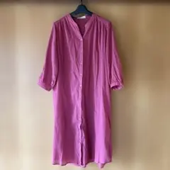 シューラルー ロングシャツワンピース Lサイズ ピンク