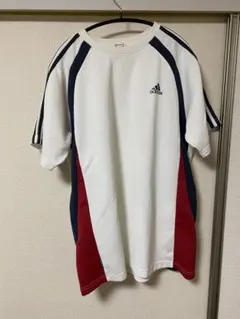 adidas CLIMLITE シャツ ホワイト/レッド/ネイビー　ll xl