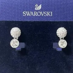 スワロフスキー　イヤリング　パヴェ　ドロップ　シルバー　正規品　極美品