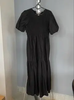 【ひろちゃん様専用】L ワンピース　ロング　シャーリング　バックリボン　フレア