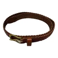 ラルフローレン ブラウン レザー 編み込みベルト