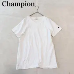 【チャンピオン】 Vネック Tシャツ（M)シンプル カジュアル 刺繍ロゴ 白のサムネイル