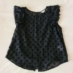 【値下げ中】シースルードット柄フリル袖ノースリーブ