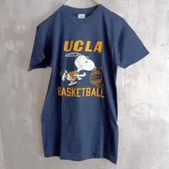 アメリカ製【Champion】ネイビーのスヌーピーTシャツ　バスケットボール