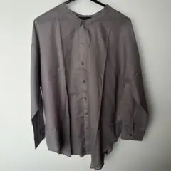 chocol raffine robe バンドカラー長袖シャツ グレーのサムネイル
