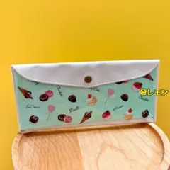 新品/スイーツ柄♡マチありクリアファイルポーチ♡横型