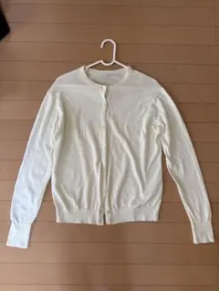 ユニクロ UVカットスーピマコットンクルーネックカーディガン イエロー 春 夏のサムネイル