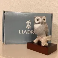 LLADRO リヤドロ フクロウ 陶器製 置物 木台付き　　人形のサムネイル