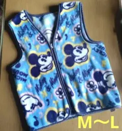【ミッキー/ミニー】スリーパー/防寒/水色/チョッキ/ベスト/M～L/冬/160