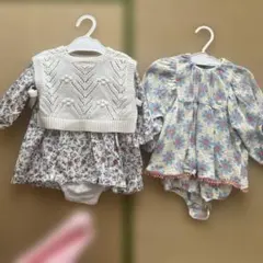 ベビー ロンパース カバーオール 花柄 80 2点セット まとめ売り