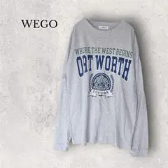 WEGO ウィゴー カレッジロゴ プリント 長袖 Tシャツ ロンT グレー Mのサムネイル