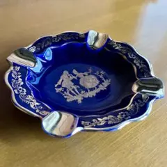 Limoges France 金彩 人物画 灰皿 コバルトブルーのサムネイル