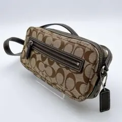 コーチ ショルダーポーチ 6073 斜め掛け シグネチャー ミニバッグ ブラウン