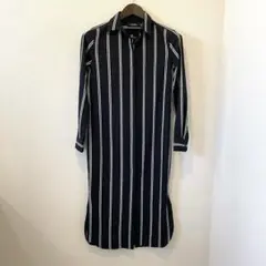 ローレンラルフローレン シャツワンピース ストライプ 黒