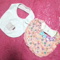 キムラタン スタイ2枚セット 花柄リボン付き等 女の子