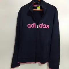 adidas ネイビー ジップアップジャージ L