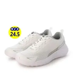 【新品】キッズ スニーカー ホワイト 男女兼用 25874-wht-245