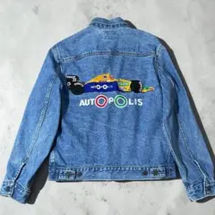 【希少・カナダ製】ベネトンF1 オートポリス デニムジャケット 全刺繍 90s