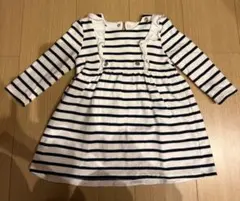 プチバトー　ストライプワンピース　サイズ８０