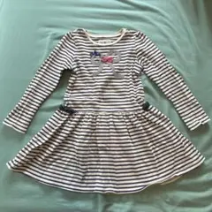 Miki House リーナちゃん　ストライプ長袖ワンピース 120cm