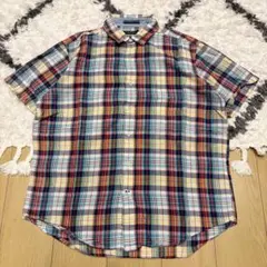 古着 used NAUTICA ノーティカ　半袖チェック柄シャツ　ワンポイント