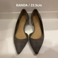 RANDA チェック柄ヒール　23.5cm