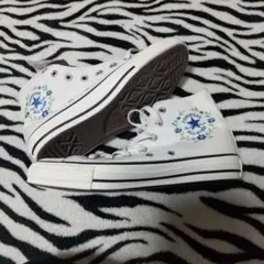 Converse All Star ホワイト 花柄刺繍