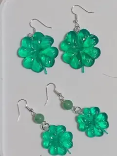 よつ葉のクローバーピアス☆彡2点セット