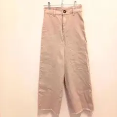 H&M ワイドパンツ カットオフ　ベージュ　エイチアンドエム