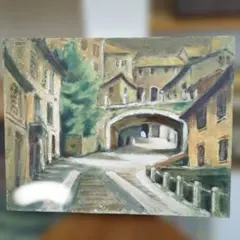 油彩画 額装 街並みモチーフ 絵画 インテリア【額縁なし】 - メルカリ