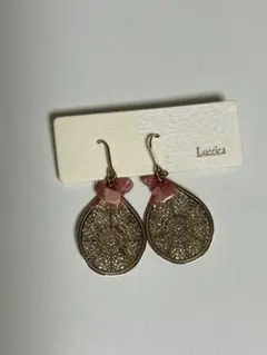 Luccica 天然石 ピアス ドロップ型 ゴールドカラー