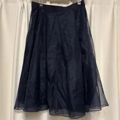 KUMIKYOKU オーガンジー　タックスカート　フレアスカート