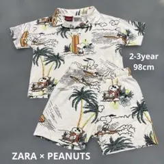 【98cm】ZARA PEANUTS スヌーピー セットアップ 半袖　2-3歳
