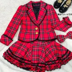 Cutie Ribbon セットアップ 120 赤チェック 卒園 入学 女の子