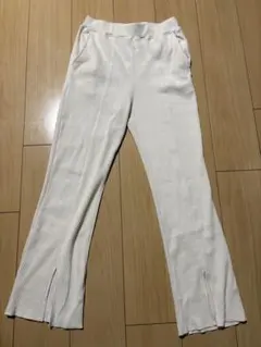 niko and ... リブフレアパンツ M ホワイト