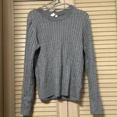 GAP グレー リブ編み ニットセーター M