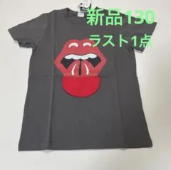 新品CHEEK ROOM くちびるロックTシャツ 130cm チャコールグレーのサムネイル