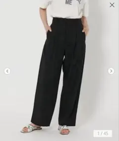 ユナイテッドアローズ ポリエステルブレンド バックゴム タックワイドパンツ