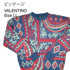 ビンテージ VALENTINO ヴァレンティノ 総柄 ニット セーター LL