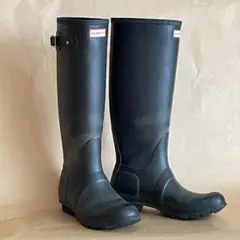 美品】HUNTER ハンター レインブーツロング ブラック 24cm（UK5