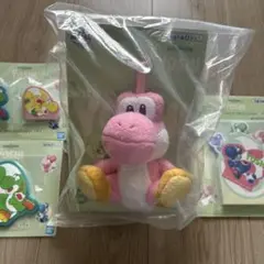 一番くじマリオヨッシー 【B賞】ぬいぐるみマスコット(ピンク)おまけ付き