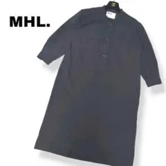 MHL.✨ ウールコットンプルオーバーツイル　ワンピース　紺　ネイビー　1