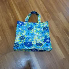 昭和レトロ花柄　ミニ手提げバック