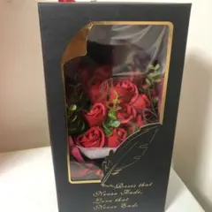 赤い造花の花束 ギフトボックス入り　祝儀　入学式　入園式