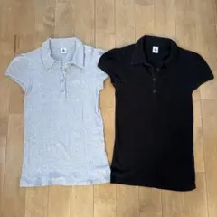 プチバトー　半袖ポロシャツ 2色セット グレー ブラック