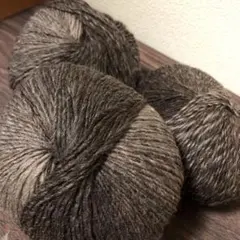 ダークブラウングラデーションアルパカヤーン3玉