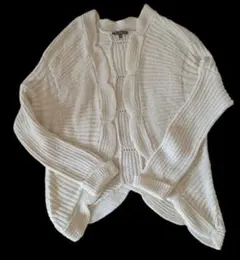 づ*ち様 ローラアシュレイ　カーディガン Ｍ　ボレロ　綿ニット　LAURA AS